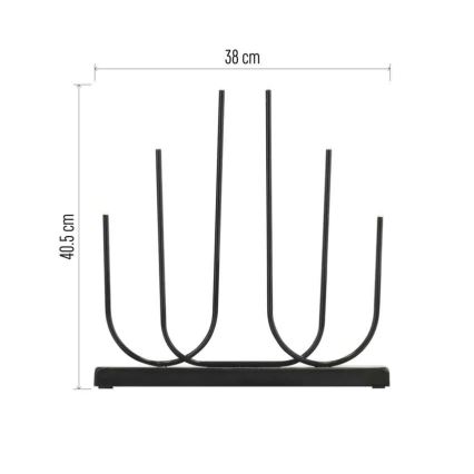 Bougeoir de Noël LED 6xLED/2xAA noir