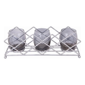 Bougeoir en chrome brillant, 33x10x11 cm