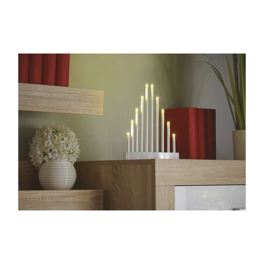 Bougie de noël 10xLED/3xAA blanche