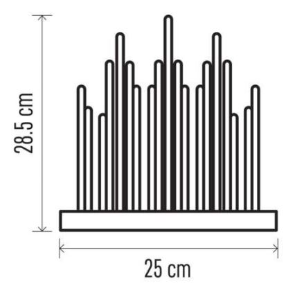 Bougie de noël 19xLED/3xAA grise