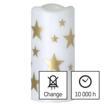 Bougie de Noël LED/3xAAA étoiles blanc chaud