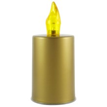 Bougie LED/2xAA blanc chaud 10,8 cm doré
