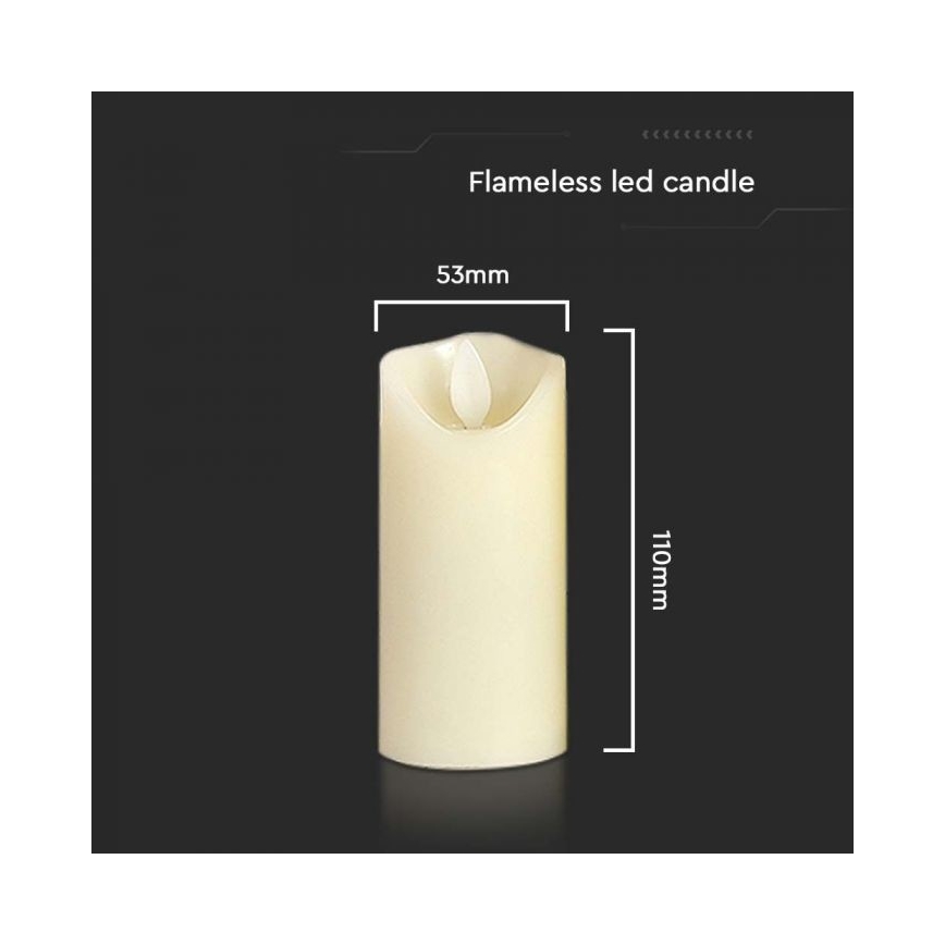 Bougie LED/2xAA blanc chaud 11 cm