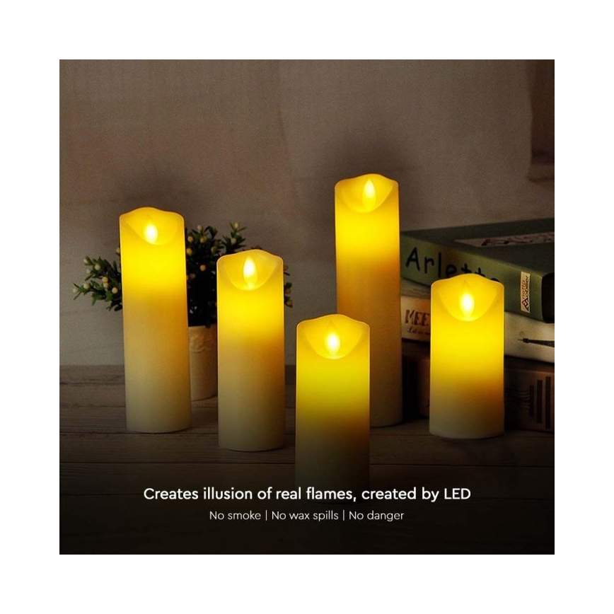 Bougie LED/2xAA blanc chaud 15 cm