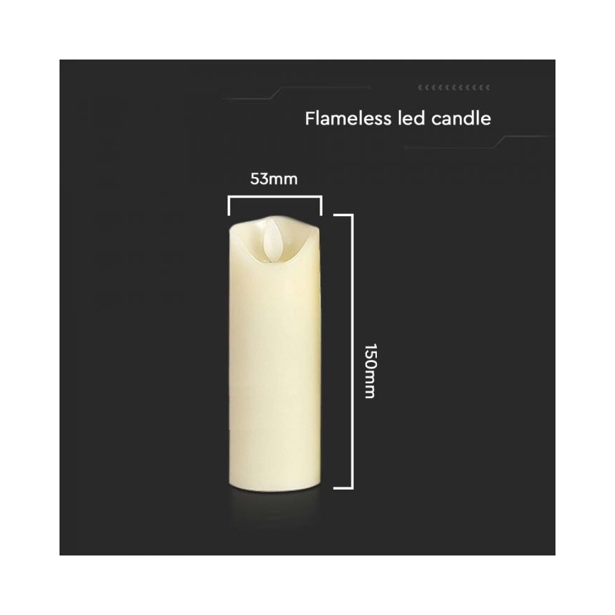 Bougie LED/2xAA blanc chaud 15 cm