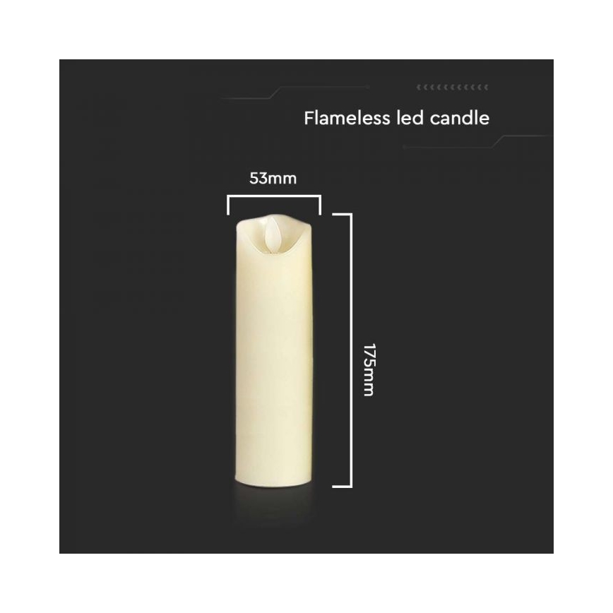 Bougie LED/2xAA blanc chaud 17,5 cm