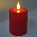 Bougie LED/2xAA blanc chaud 9 cm rouge