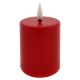Bougie LED/2xAA blanc chaud 9 cm rouge