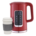 Bouilloire avec écran LCD 1,7 l 2200W/230V rouge + gobelet de voyage 450 ml