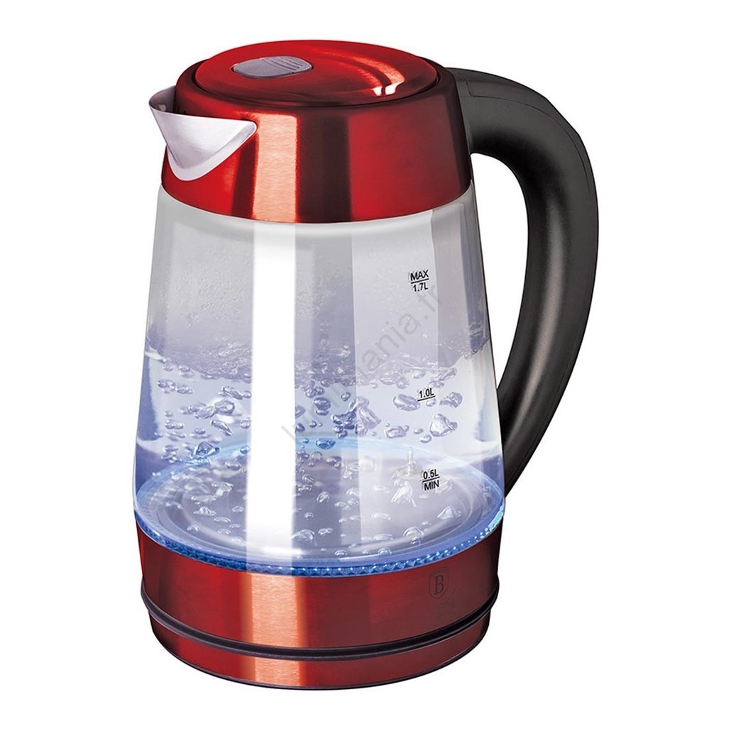 Esperanza Bouilloire en verre et acier inoxydable - 1,7 l - 2200 W - Sans fil - Éclairage LED bleu