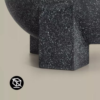 Brasero portable avec grille 74x30 cm noir/granit foncé