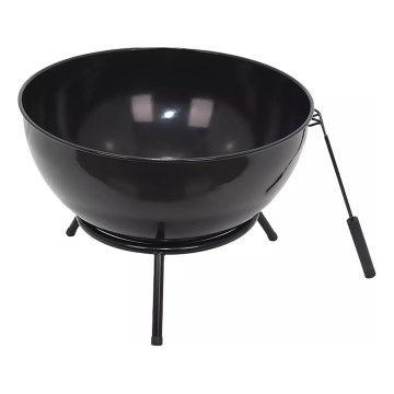 Brasero portable en bois 57x30 cm noir