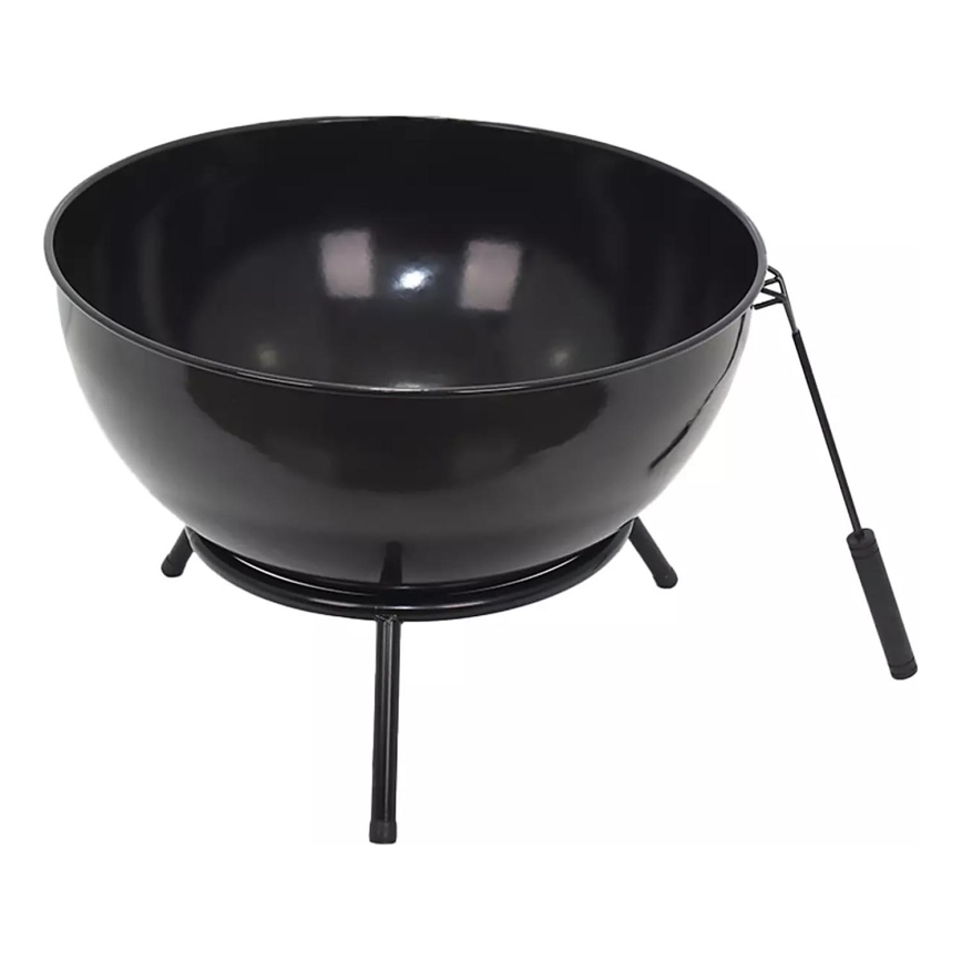 Brasero portable en bois 57x30 cm noir