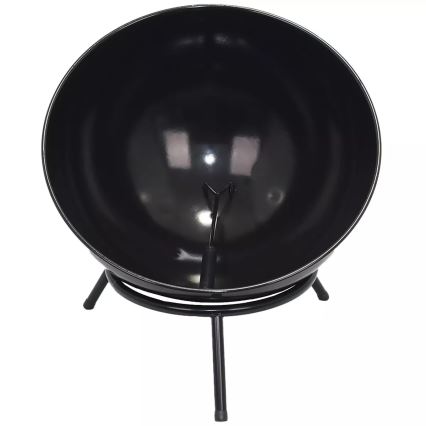 Brasero portable en bois 57x30 cm noir