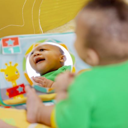 Bright Starts - Tapis d'éveil pour bébé OBALL GRIP & KICK 3xAA