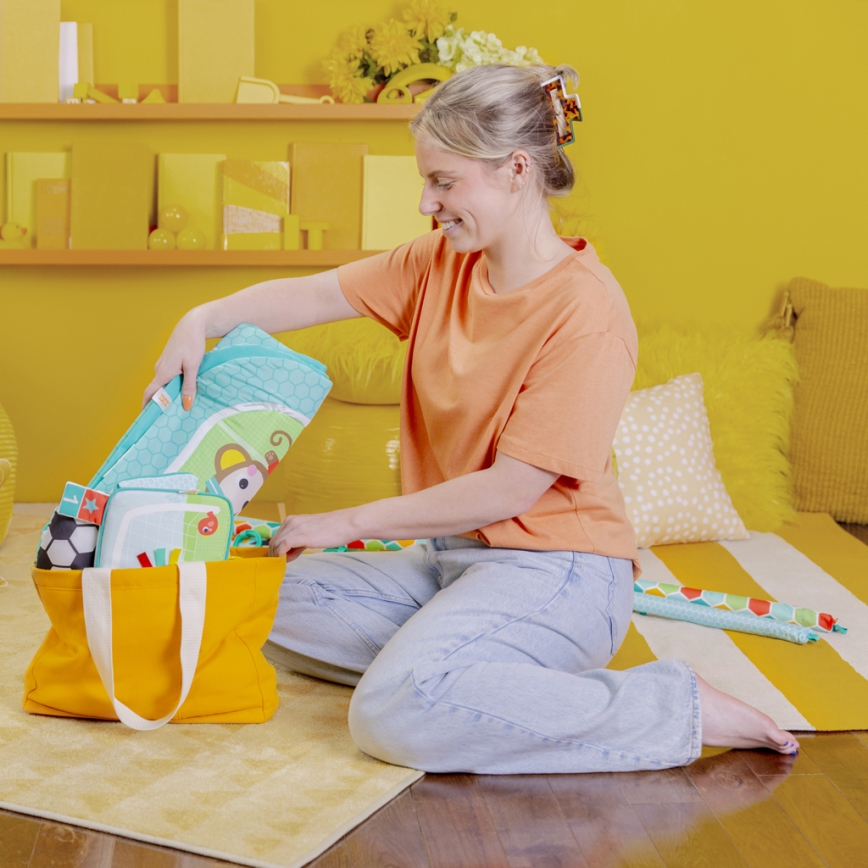 Bright Starts - Tapis d'éveil pour bébé OBALL GRIP & KICK 3xAA