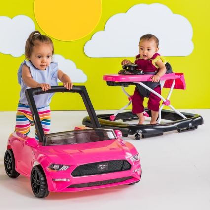 Bright Starts - Trotteur pour bébé 3 en 1 FORD MUSTANG rose