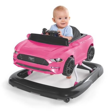 Bright Starts - Trotteur pour bébé 3 en 1 FORD MUSTANG rose