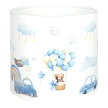 Brilagi - Abat-jour universel BOBO E27 diam. 15 cm blanc/bleu/motifs oursons