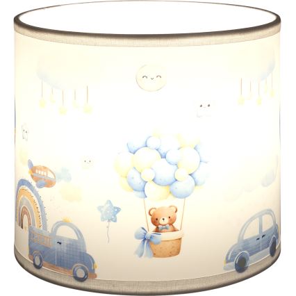 Brilagi - Abat-jour universel BOBO E27 diam. 15 cm blanc/bleu/motifs oursons