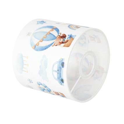 Brilagi - Abat-jour universel BOBO E27 diam. 15 cm blanc/bleu/motifs oursons