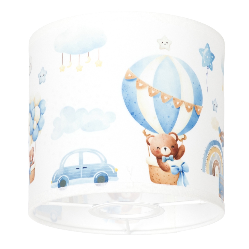 Brilagi - Abat-jour universel BOBO E27 diam. 15 cm blanc/bleu/motifs oursons