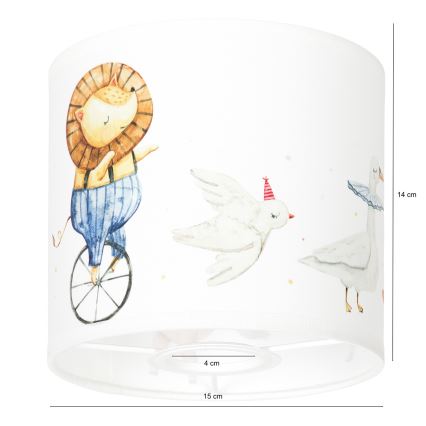 BRILAGI - Abat-jour universel BOBO E27 Ø 15 cm blanc à motifs animaux