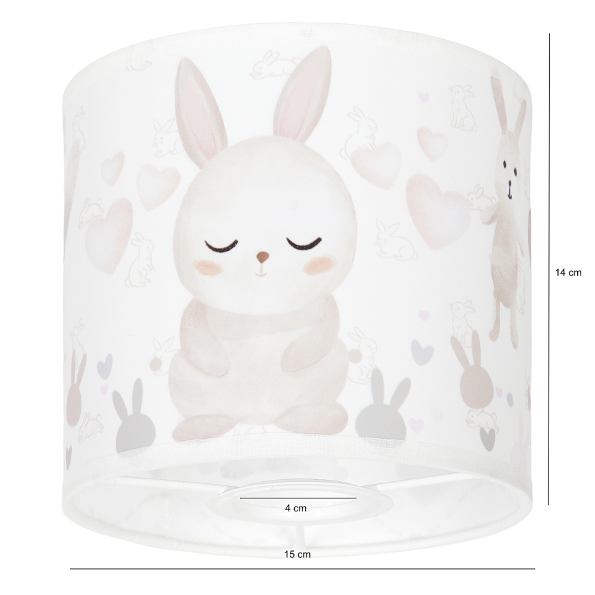 BRILAGI - Abat-jour universel BOBO E27 Ø 15 cm blanc/lapins