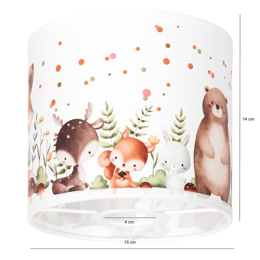 Brilagi - Abat-jour universel BOBO E27 Ø 15 cm blanc/motifs animaux