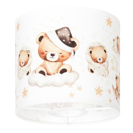 BRILAGI - Abat-jour universel BOBO E27 Ø 15 cm blanc/oursons