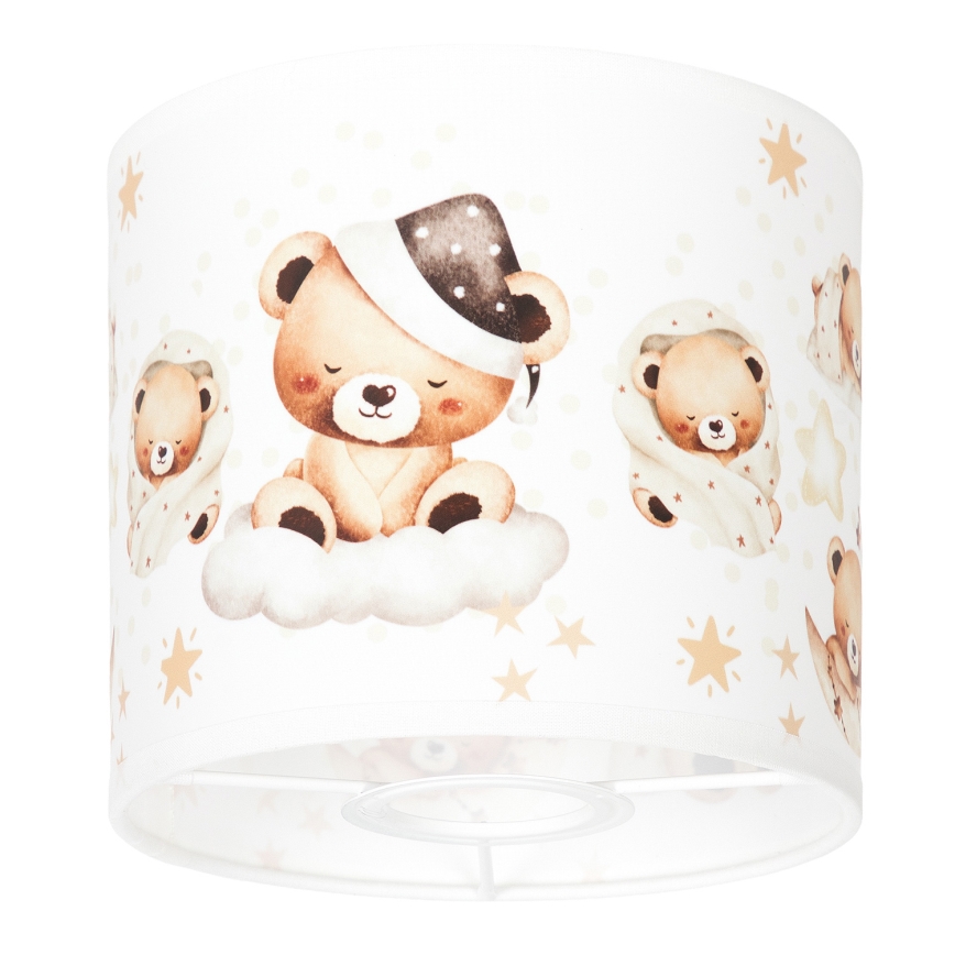 BRILAGI - Abat-jour universel BOBO E27 Ø 15 cm blanc/oursons