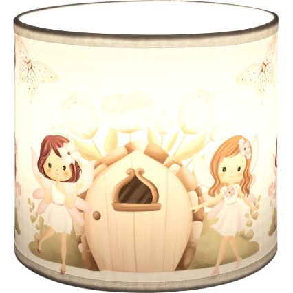 Brilagi - Abat-jour universel BOBO E27 Ø 15 cm blanc/rose/fées