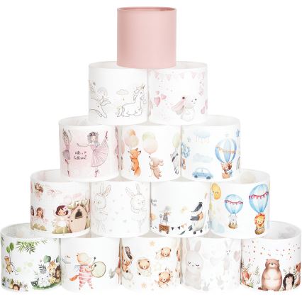 Brilagi - Abat-jour universel BOBO E27 Ø 15 cm blanc/rose/fées