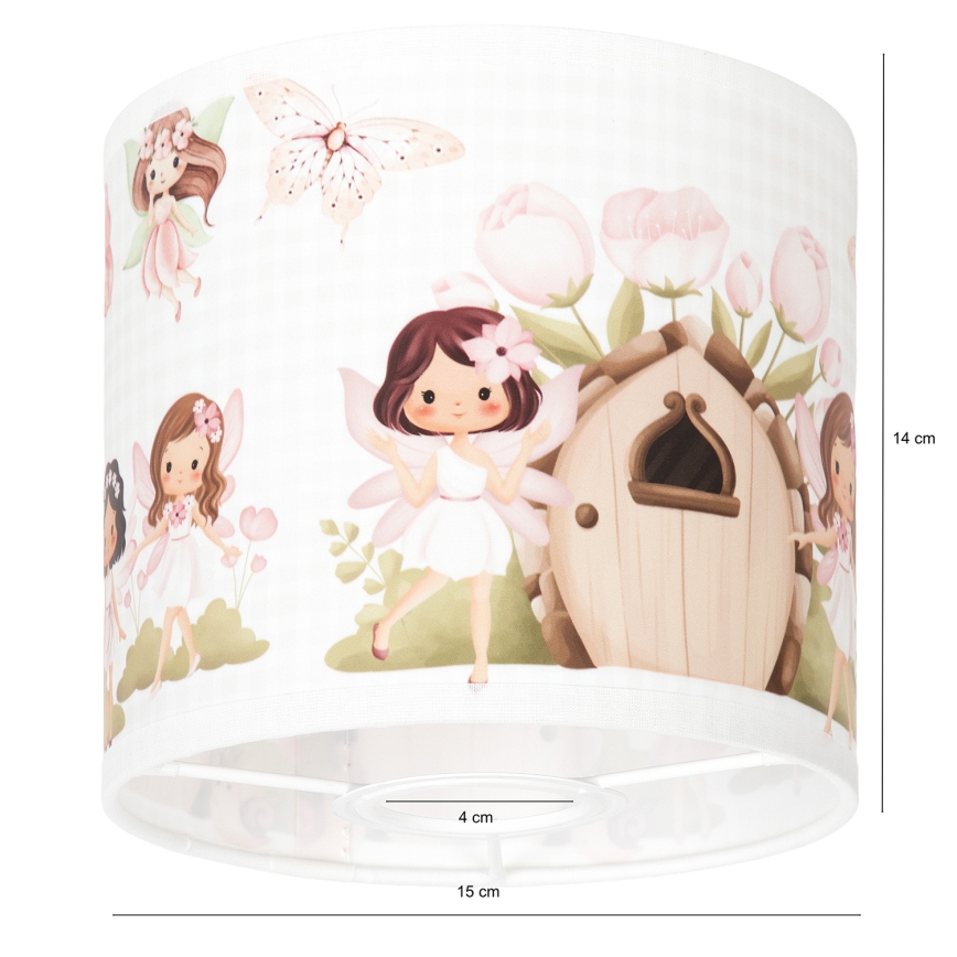 Brilagi - Abat-jour universel BOBO E27 Ø 15 cm blanc/rose/fées