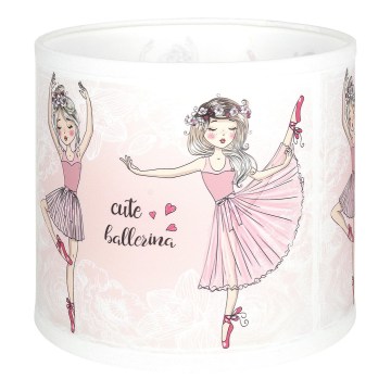 Brilagi - Abat-jour universel BOBO E27 Ø 15 cm, blanc/rose, motif chaussons de ballet
