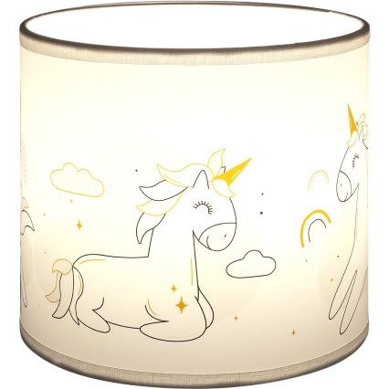 Brilagi - Abat-jour universel BOBO pour douille E27, Ø 15 cm, blanc à motif licornes