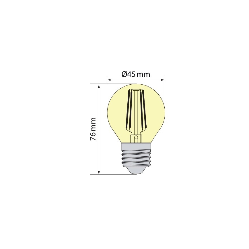 Brilagi - Ampoule LED filament CLASIC ONE P45 E27/6,5W/230V 3000K