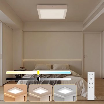 Brilagi - Applique de plafond de salle de bain dimmable FRAME SMART LED/24W/230V 30x30 cm 3000-6000K IP44 blanche + télécommande
