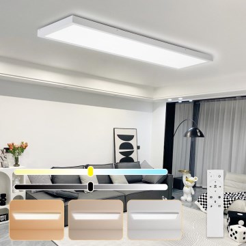 Brilagi - Applique de plafond LED dimmable FRAME SMART LED/50W/230V 30x120 cm 3000-6000K IP44 blanc + télécommande