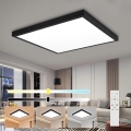Brilagi - Applique de Plafond LED Dimmable FRAME SMART LED/50W/230V 60x60 cm 3000-6000K IP44 Noire + Télécommande