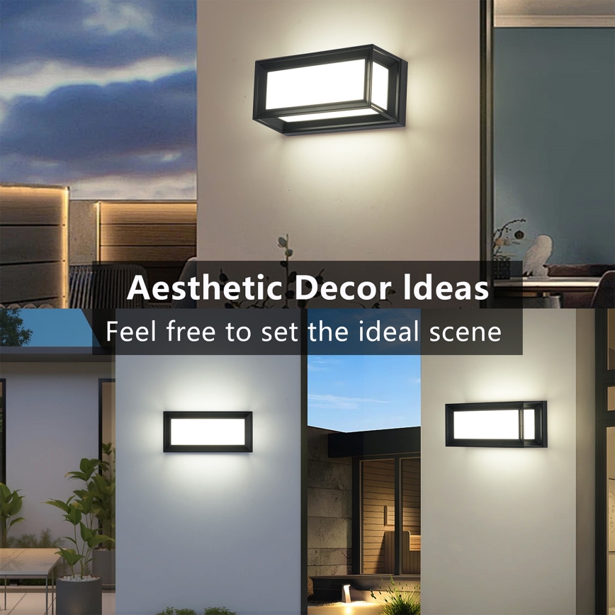 Brilagi - Applique murale extérieure PARKER LED 12W/230V avec détecteur, noir, IP44