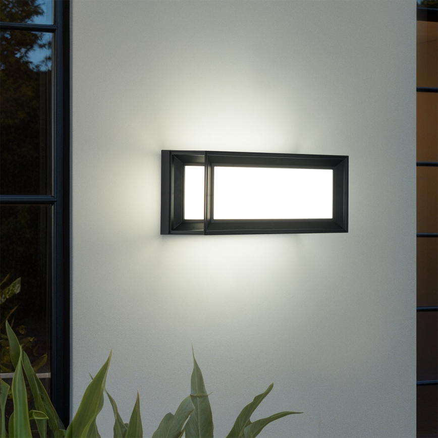 Brilagi - Applique murale extérieure PARKER LED 12W/230V avec détecteur, noir, IP44