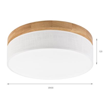 Brilagi - Applique LED BELLADONNA LED/36W/230V Ø 40 cm blanche/chêne