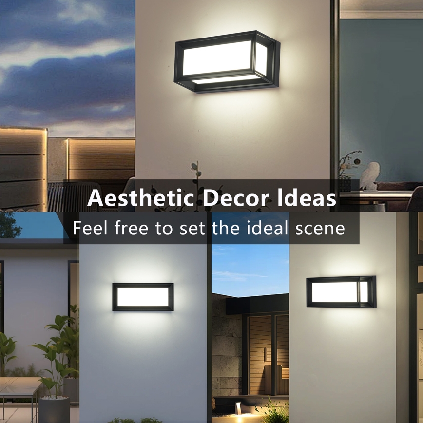 Brilagi - Applique murale d'extérieur LED PARKER LED/12W/230V 3000/4500/6000K noire IP44