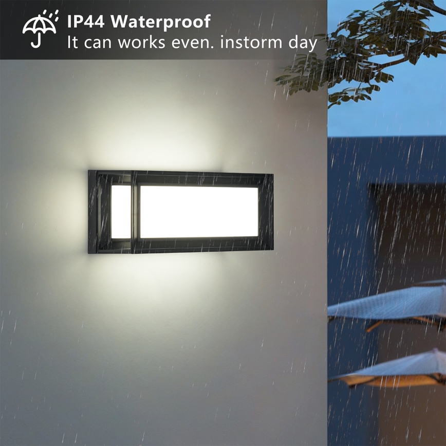 Brilagi - Applique murale d'extérieur LED PARKER LED/12W/230V 3000/4500/6000K noire IP44