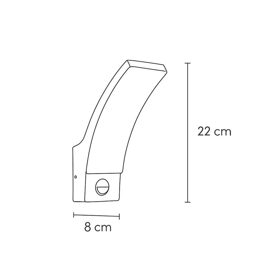 Brilagi - Applique extérieure LED avec détecteur ARCELO LED/9W/230V IP44