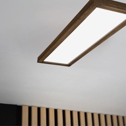 Brilagi - Plafonnier LED salle de bain WOODY FRAME LED/50W/230V 120x30 cm IP44 noyer