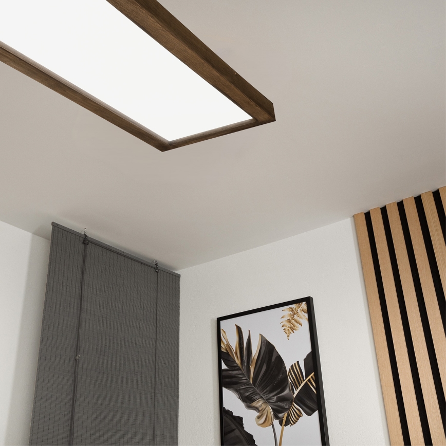 Brilagi - Plafonnier LED salle de bain WOODY FRAME LED/50W/230V 120x30 cm IP44 noyer
