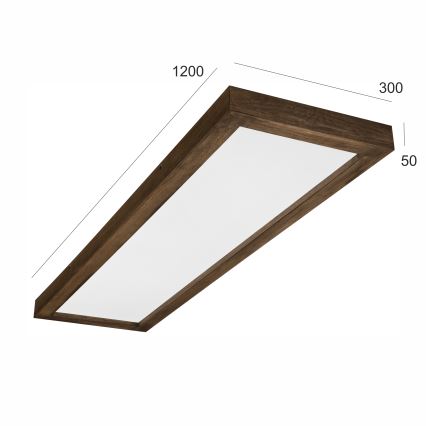 Brilagi - Plafonnier LED salle de bain WOODY FRAME LED/50W/230V 120x30 cm IP44 noyer