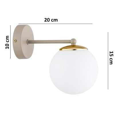 Brilagi - Applique murale 1xE27/60W/230V beige/doré
